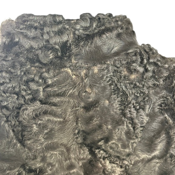 Vintage Custom Persian Lamb Broadtail Coat 1950s? Large? Bell Sleeves Mid Length - Picture 12 of 16